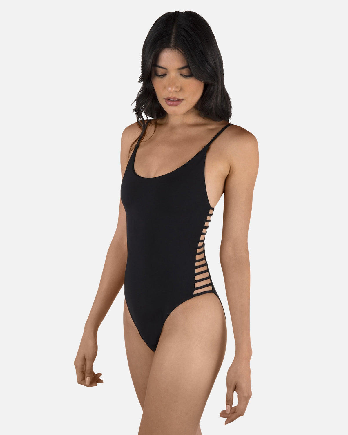 Solid Moderate One Piece in Black