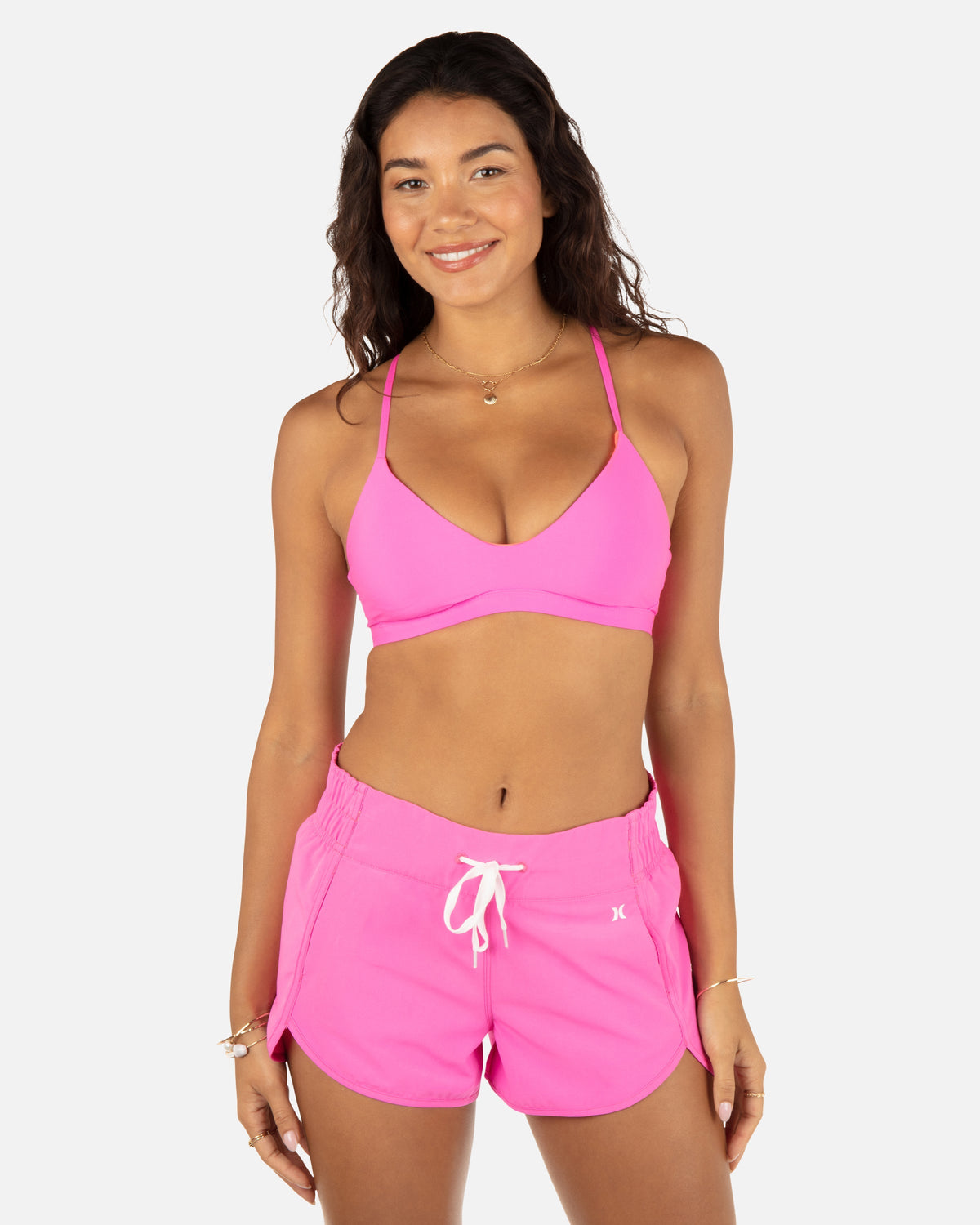 Aquas Solid Boardshort 2.5" in Disco Pink