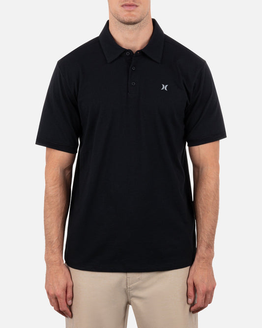 Icon Slub Polo Short Sleeve in Black
