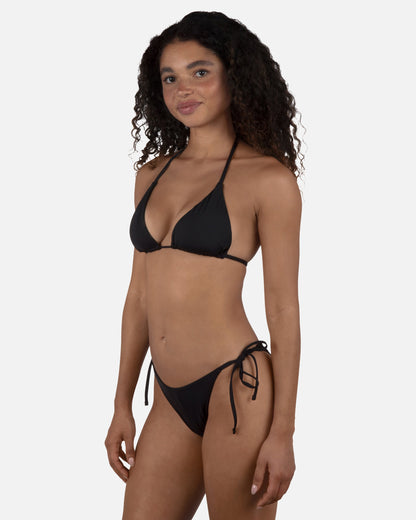 Solid Classic Triangle Bikini Top in Black