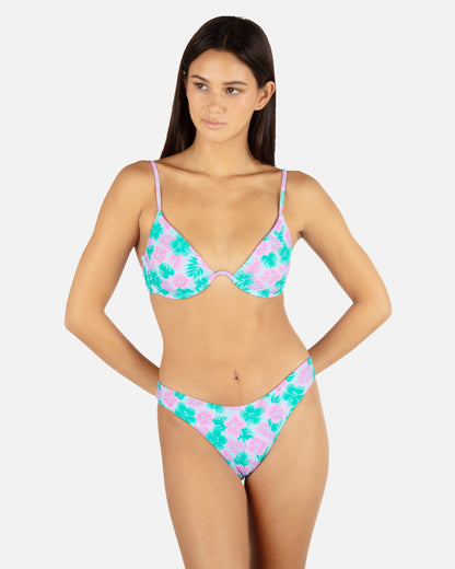 Lani Floral Underwire Bra in Teal