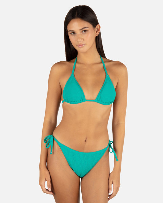 Wave Scrunch Tri Top in Teal
