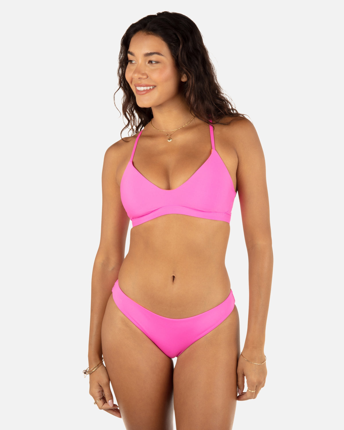 Solid Reversible Moderate Bottom in Disco Pink/Maraschino
