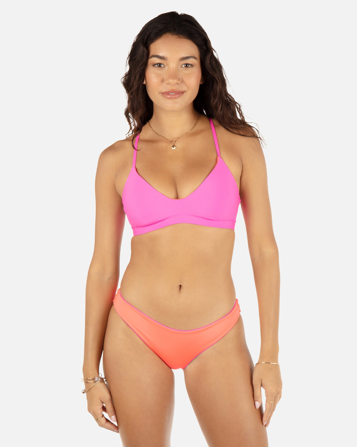 Solid Reversible Moderate Bottom in Disco Pink/Maraschino