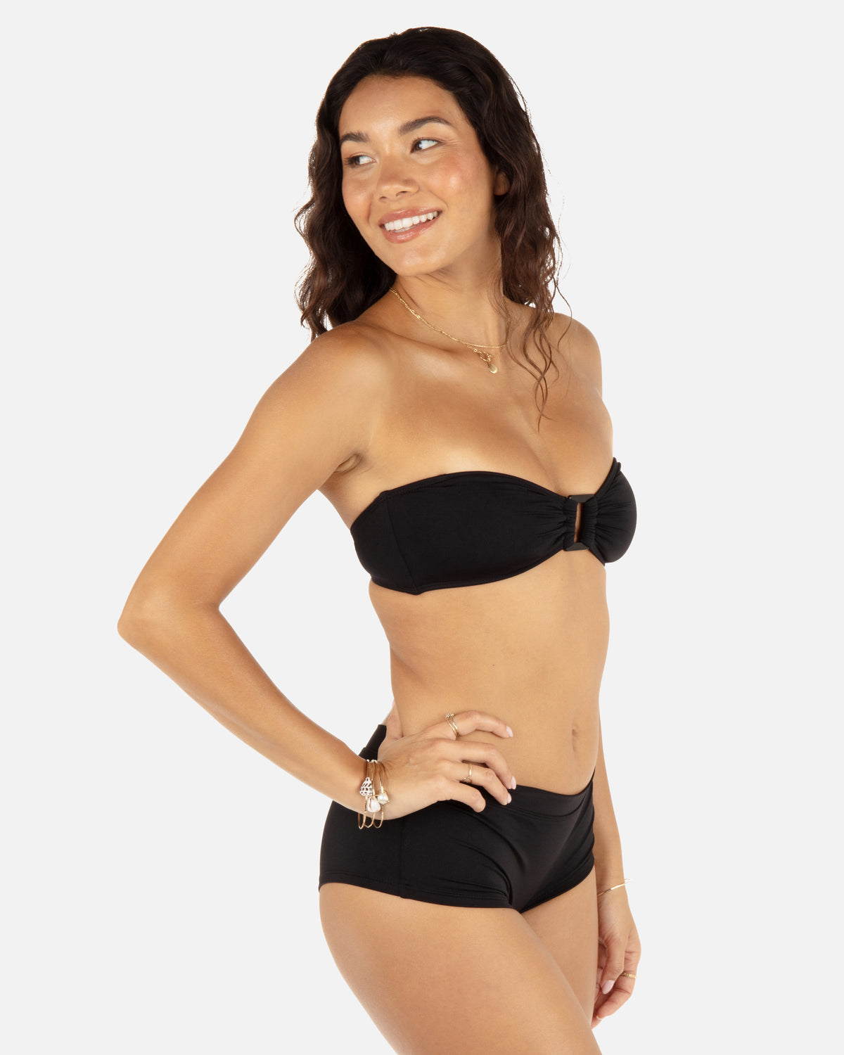 Solid Ring Bandeau in Black