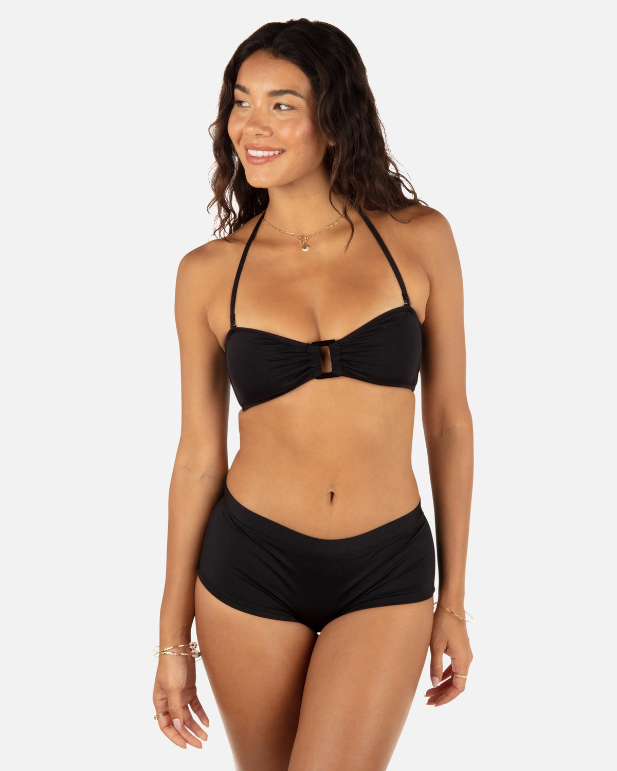 Solid Ring Bandeau in Black