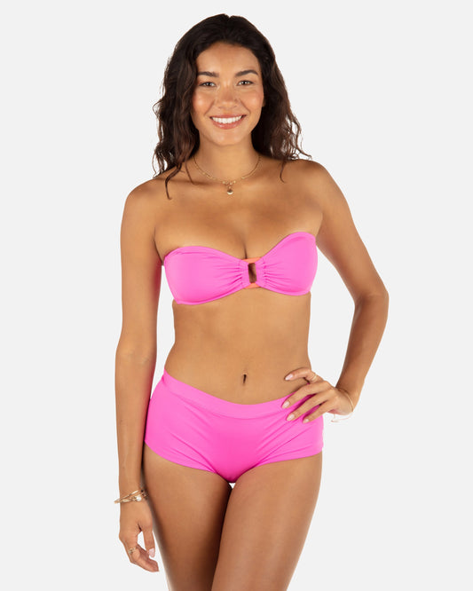 Solid Ring Bandeau in Disco Pink/Maraschino