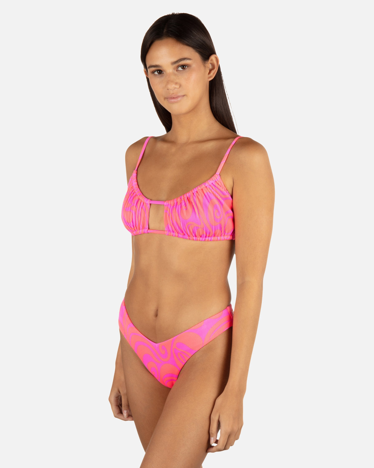 Trip Hop V Front Skimpy Bikini Bottom in Maraschino