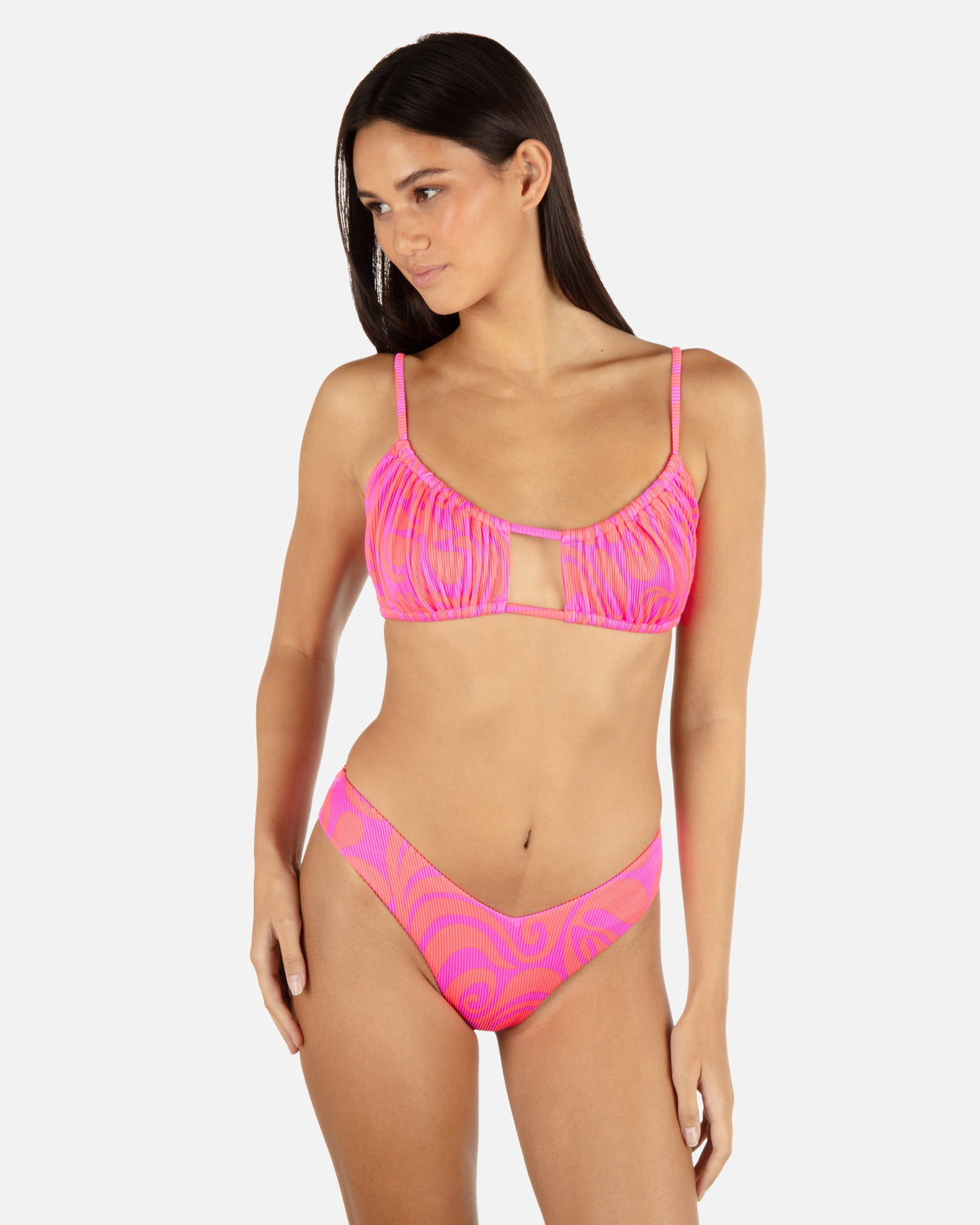 Trip Hop Scoop Front Bralette in Maraschino