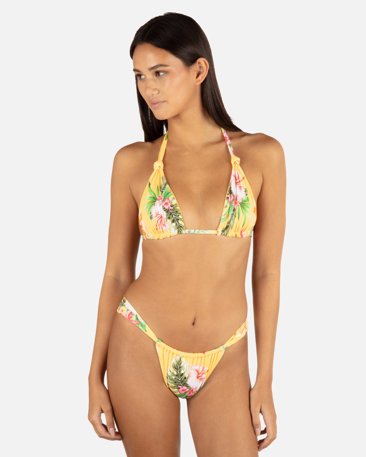 Malia Front Slide Cheeky Bikini Bottom in Sorbet