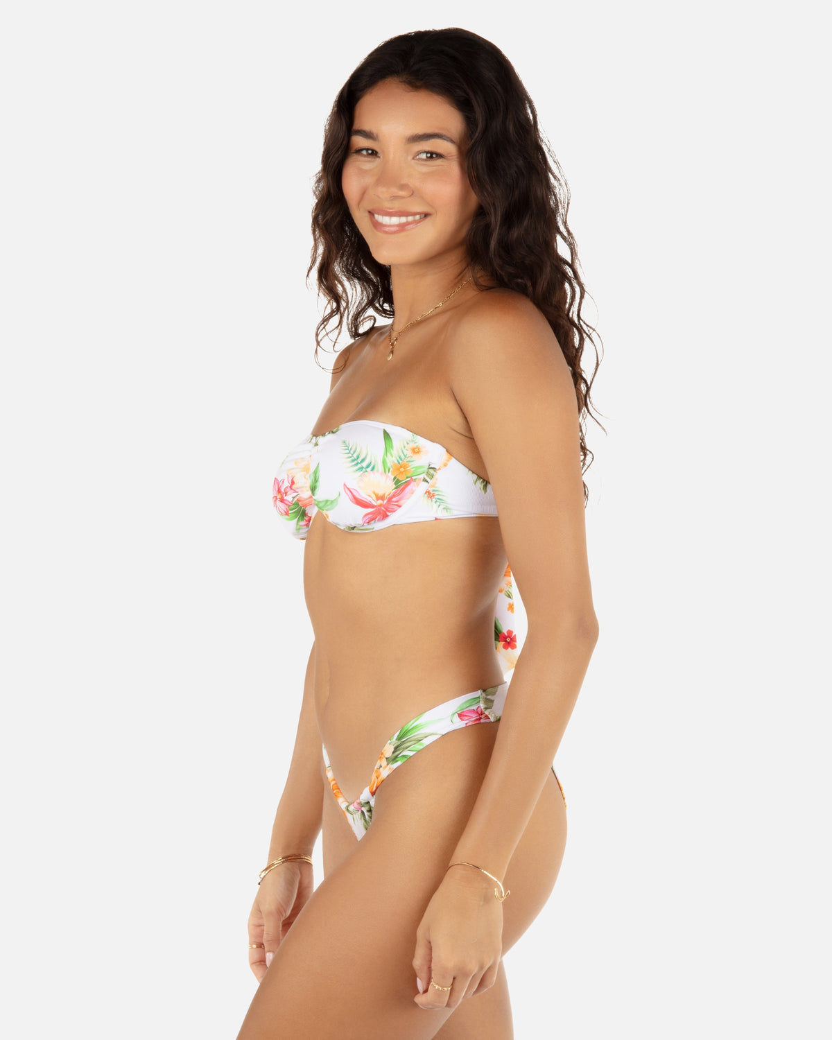 Malia Front Slide Cheeky Bikini Bottom in White