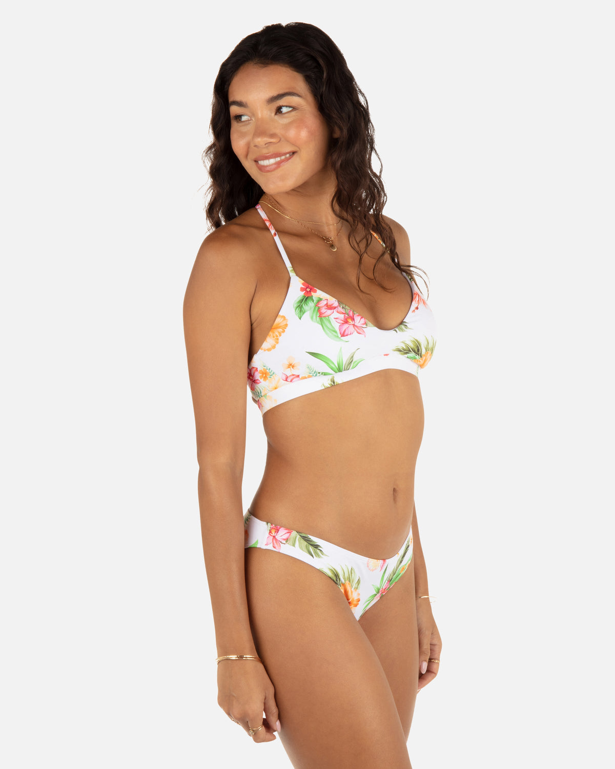 Malia Adjustable Bikini Top in White