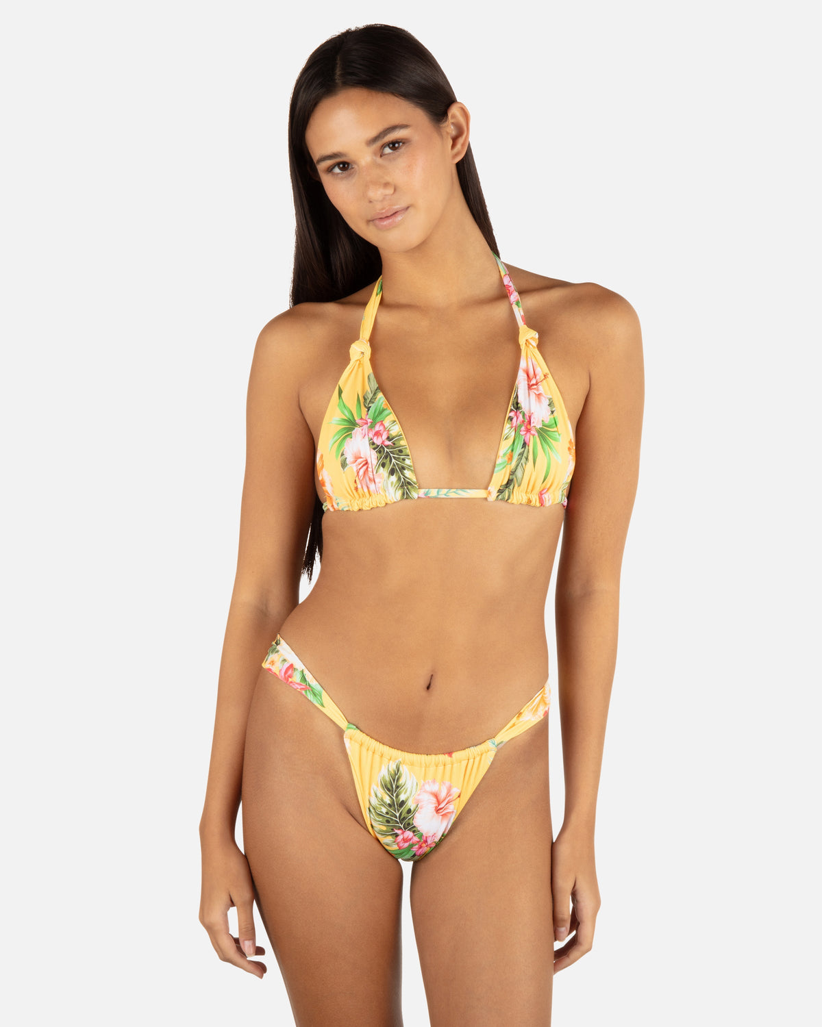 Malia Soft Tie Triangle Bikini Top in Sorbet