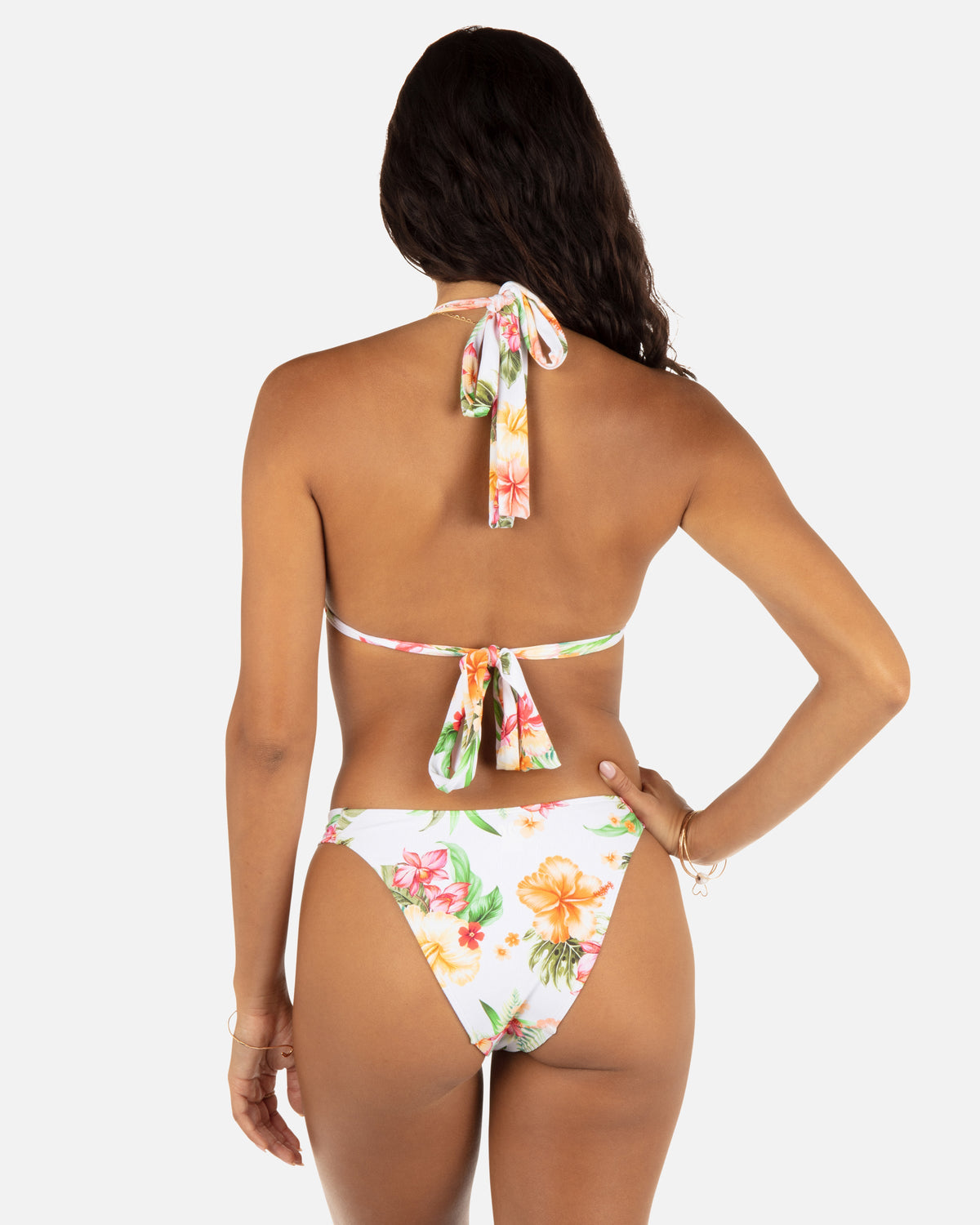 Malia Soft Tie Triangle Bikini Top in White
