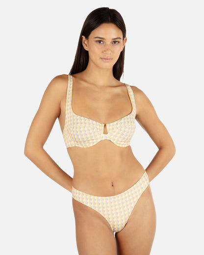 Retro Geo Underwire Bralette in Chartreuse