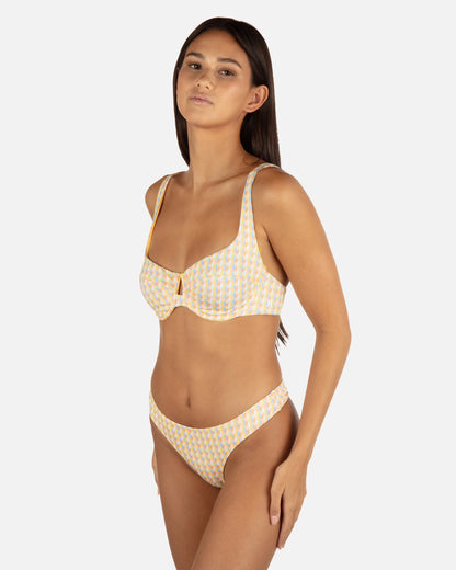 Retro Geo Underwire Bralette in Chartreuse