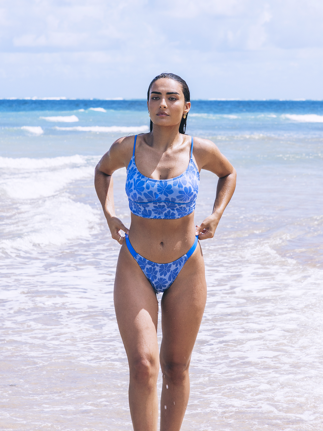 Pua Jacquard Crop Top in Cloud