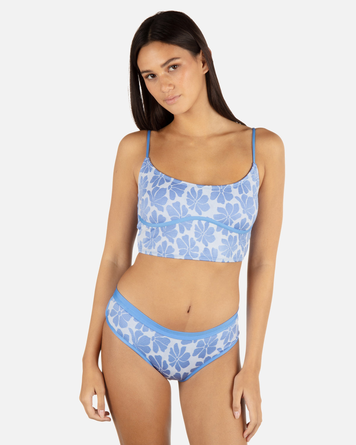 Pua Jacquard Crop Top in Cloud