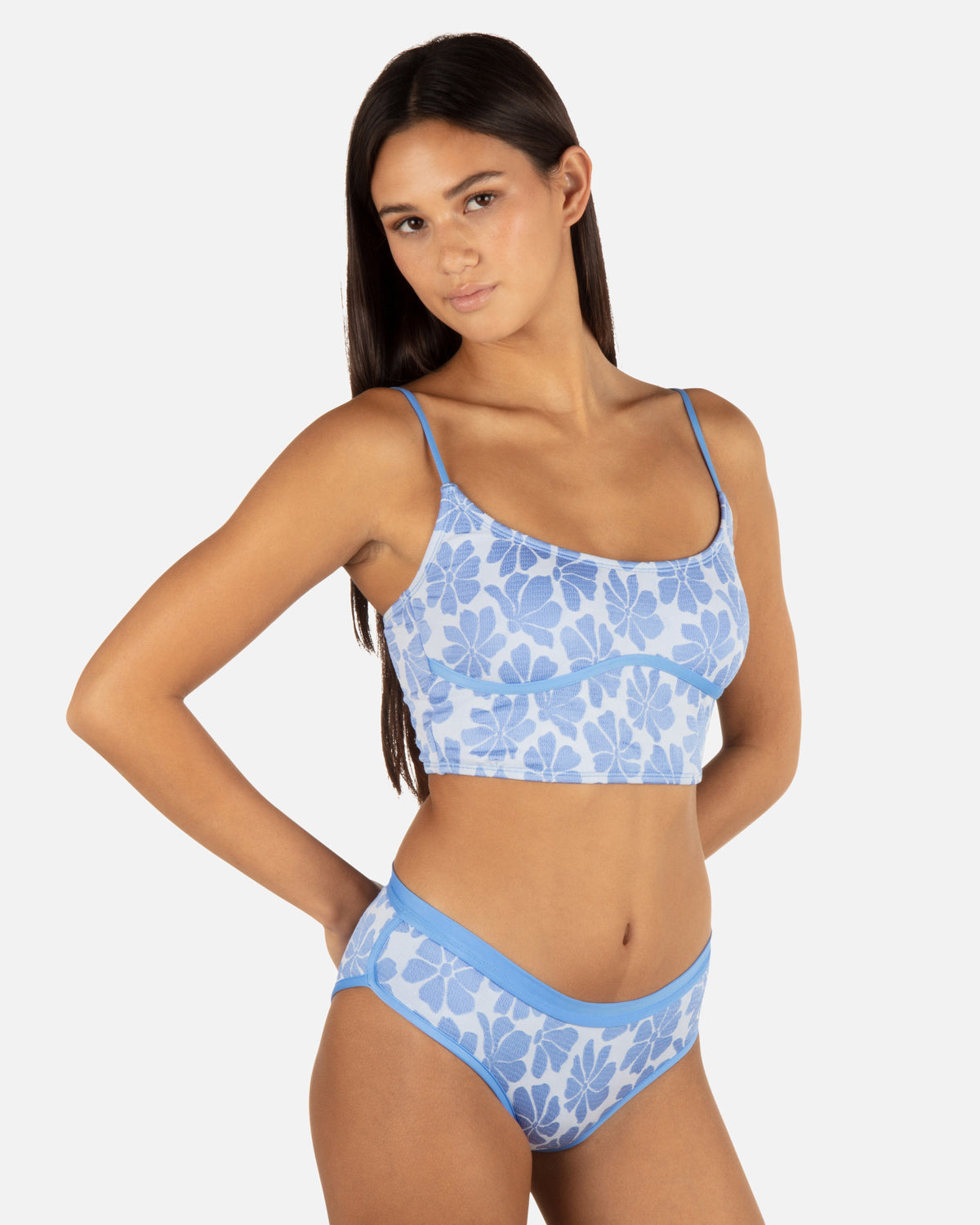 Pua Jacquard Crop Top in Cloud
