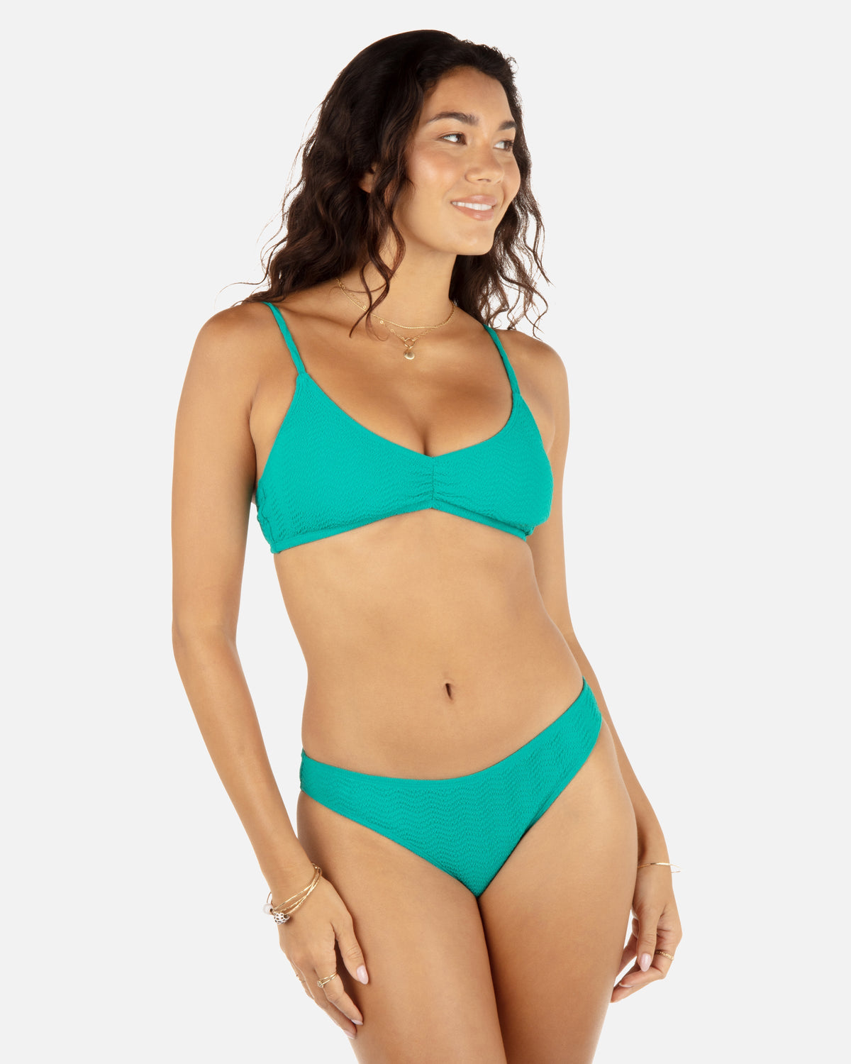Wave Scrunch Moderate Bottom in Teal
