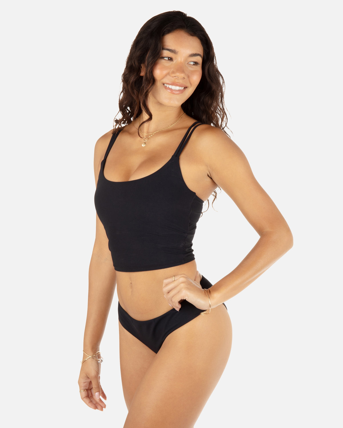 Max Solid Tankini in Black