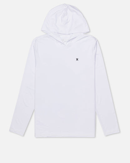 Hybrid UPF Hooded Long Sleeve in White