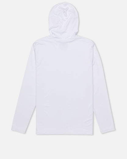 Hybrid UPF Hooded Long Sleeve in White