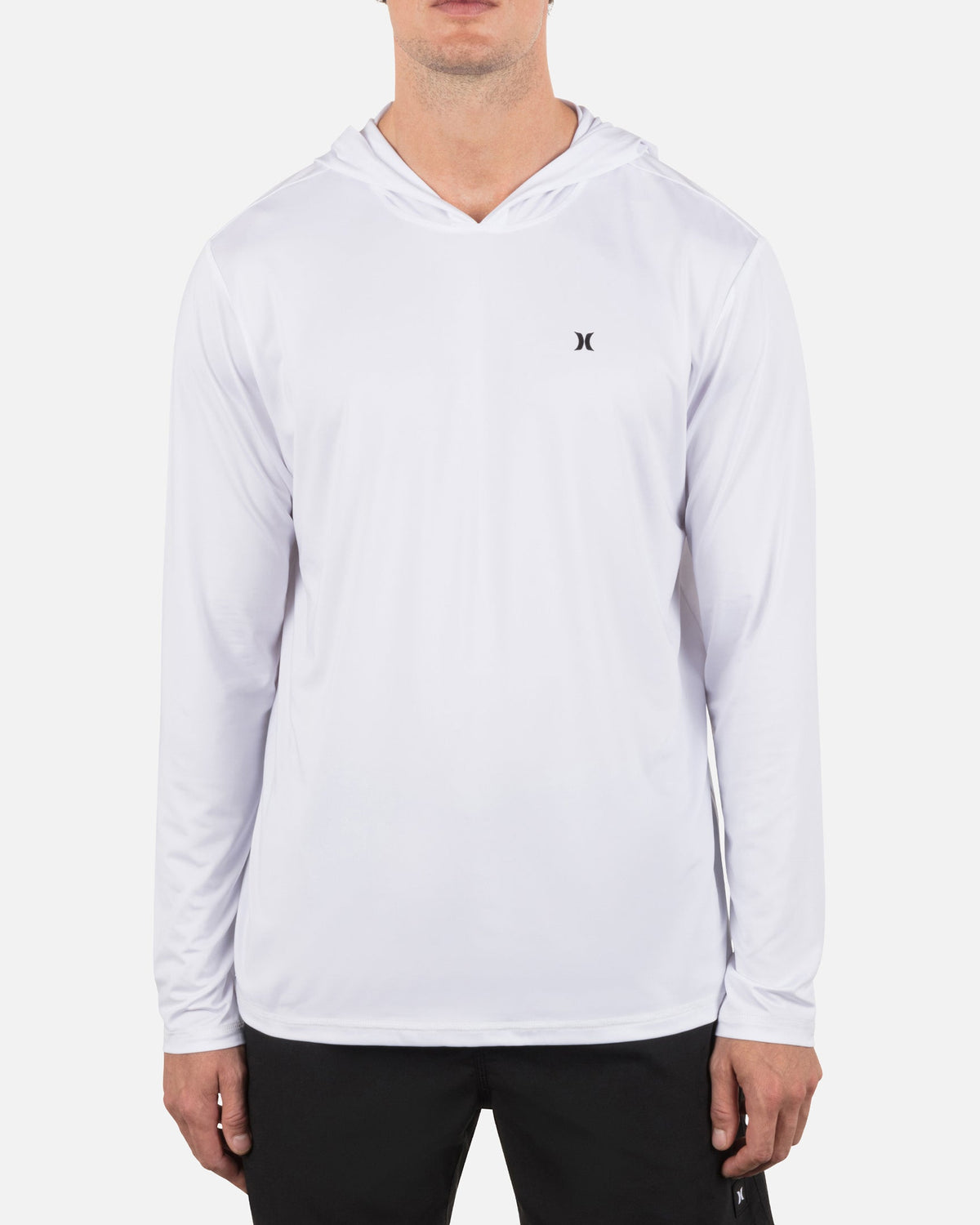 Hybrid UPF Hooded Long Sleeve in White