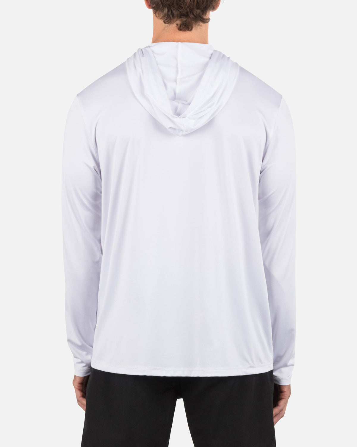 Hybrid UPF Hooded Long Sleeve in White