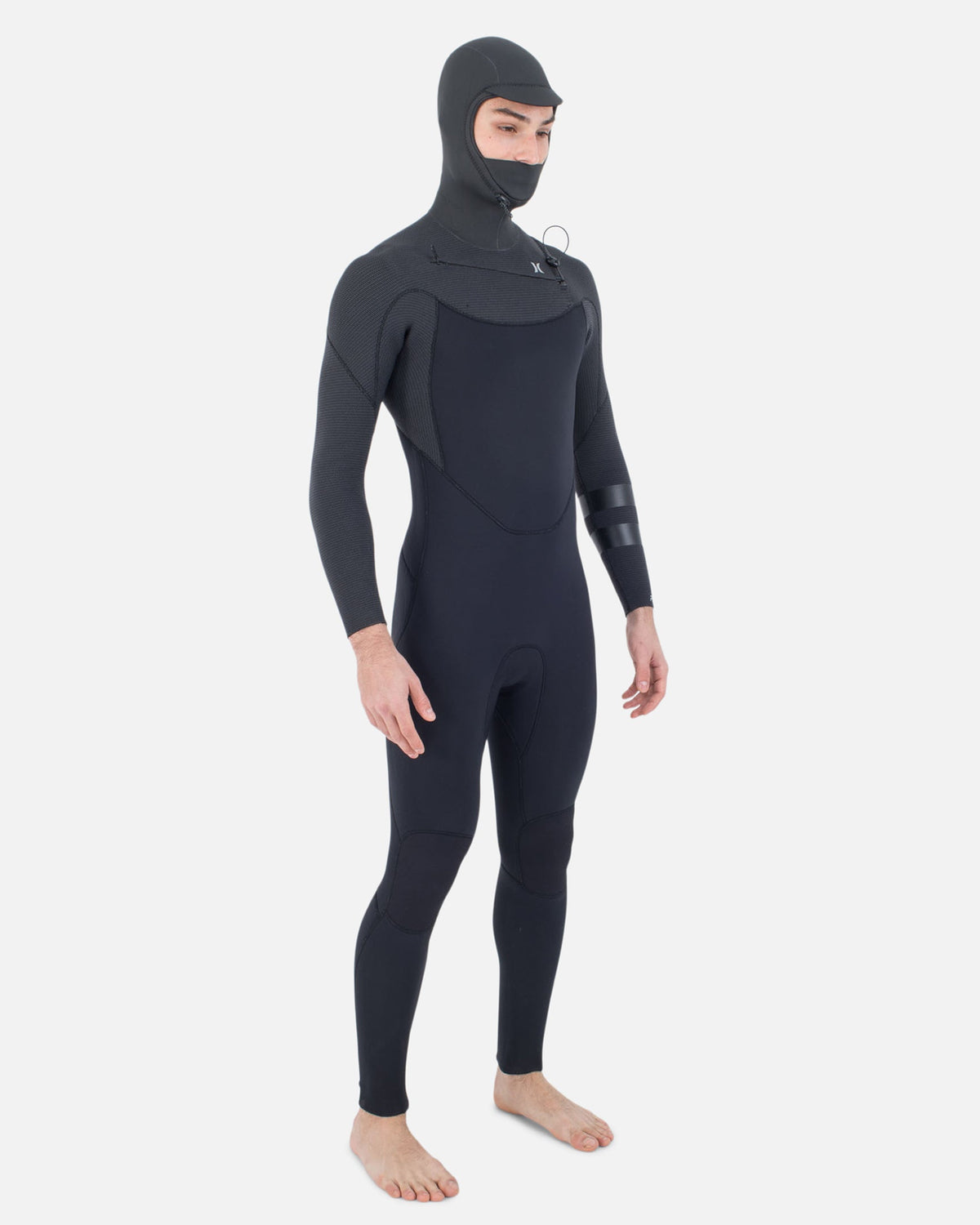 Mens Plus 4/3mm Sleeve Texture Hood Fullsuit in Black