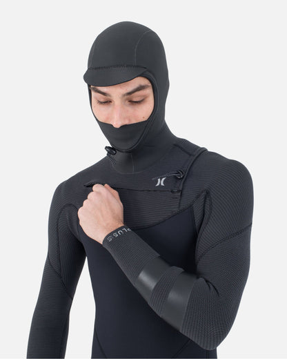 Mens Plus 4/3mm Sleeve Texture Hood Fullsuit in Black