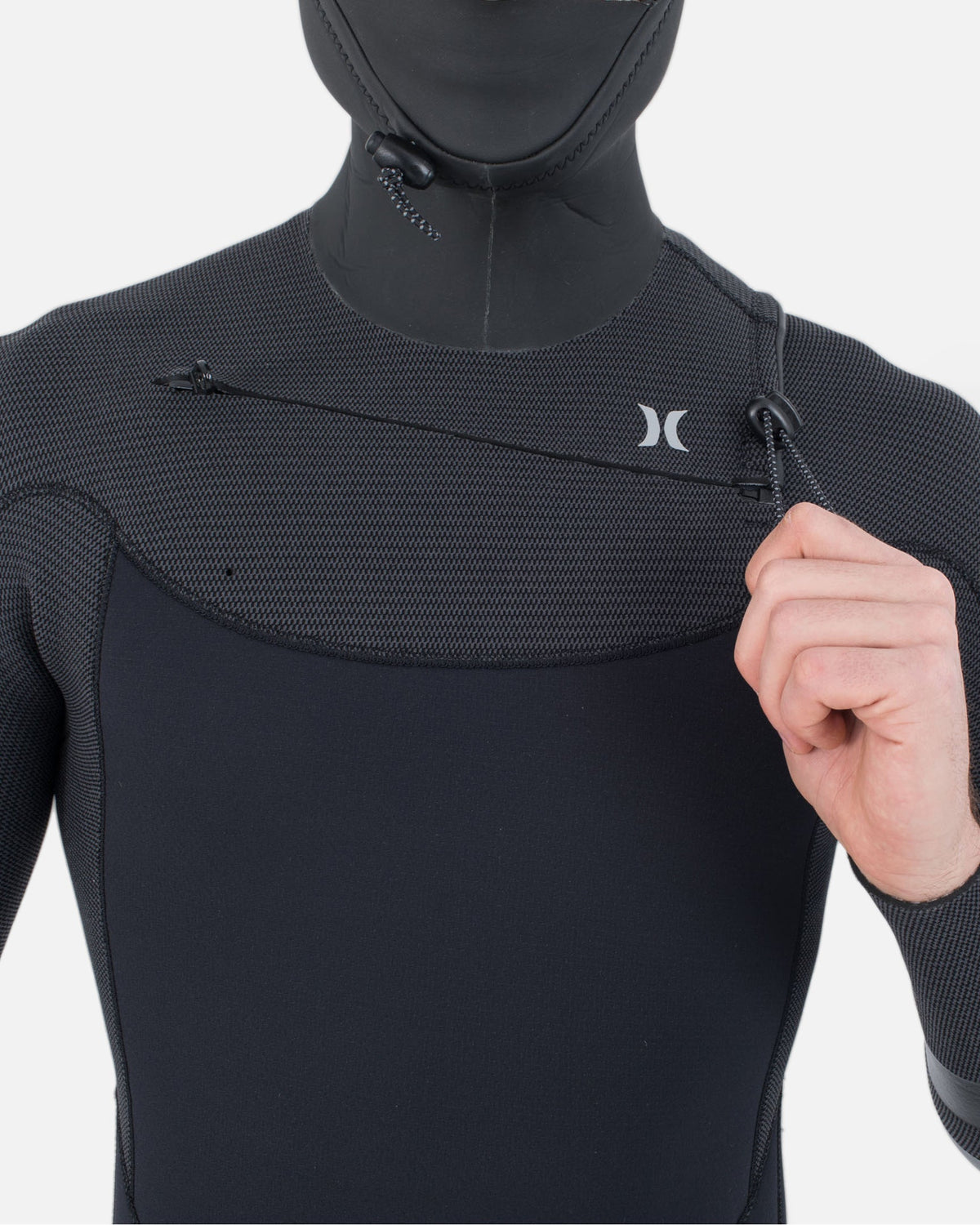 Mens Plus 4/3mm Sleeve Texture Hood Fullsuit in Black