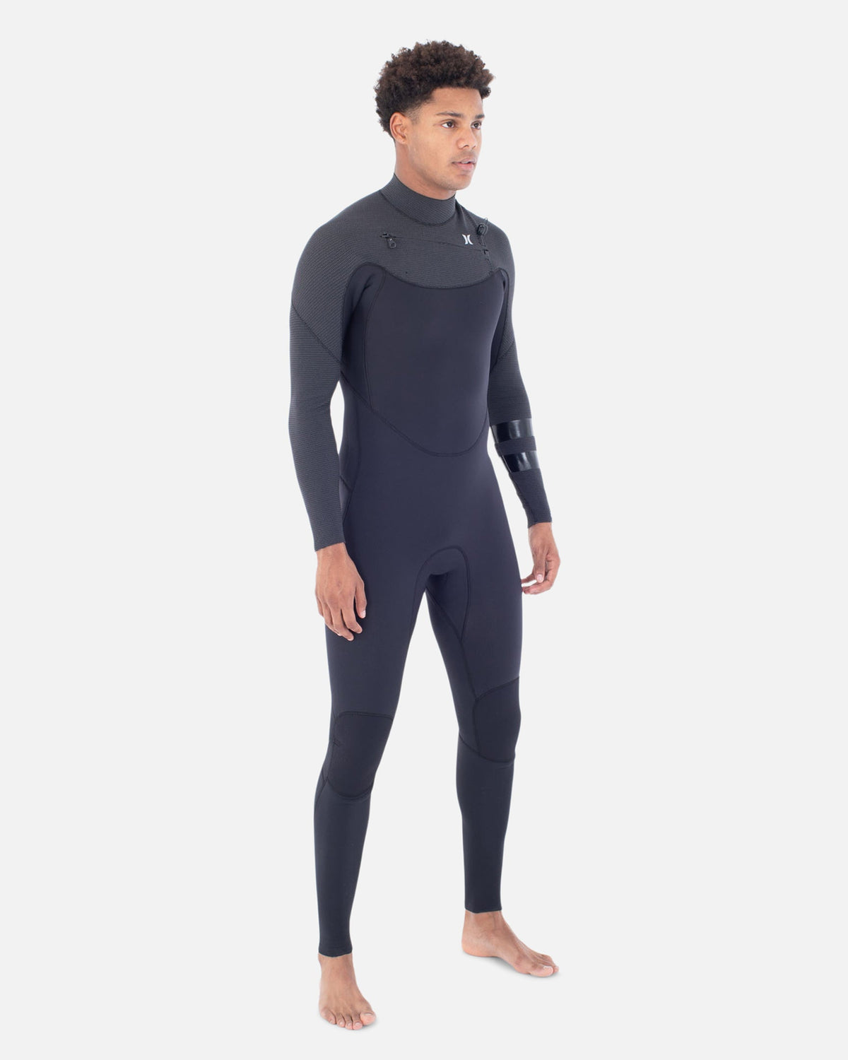 Mens Plus Sleeve Texture 3/2mm Fullsuit in Black