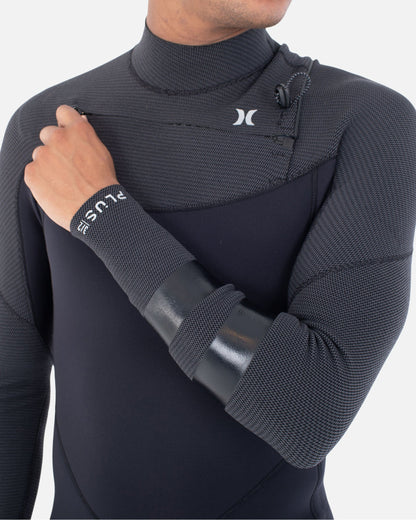 Mens Plus Sleeve Texture 3/2mm Fullsuit in Black