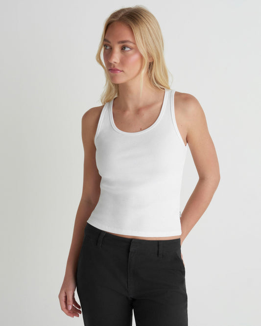 Just A Girl Tank in White