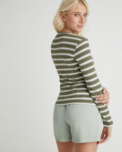 Carmel Long Sleeve in Olive Grove