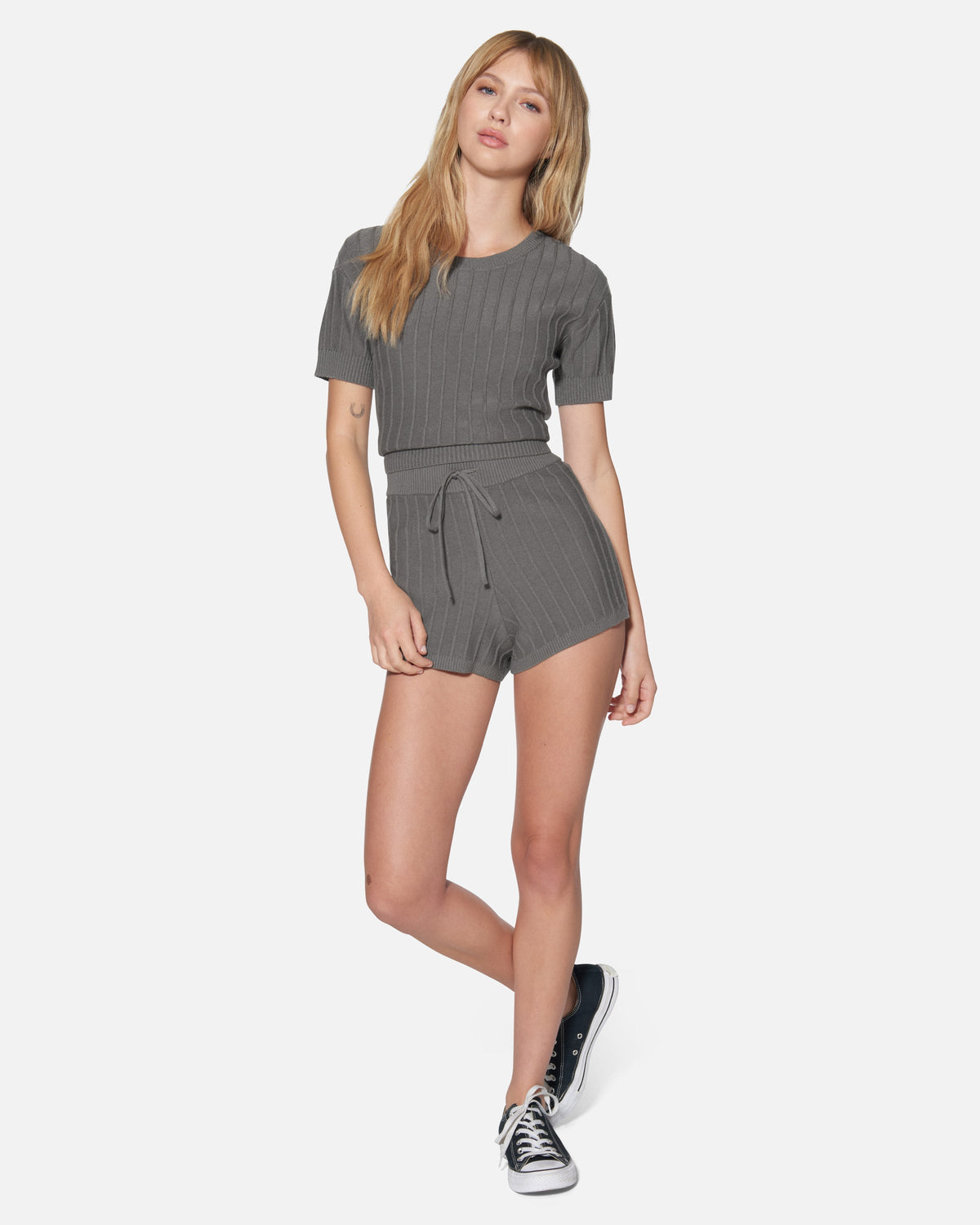 Daylight Sweater Short in Charcoal Gray