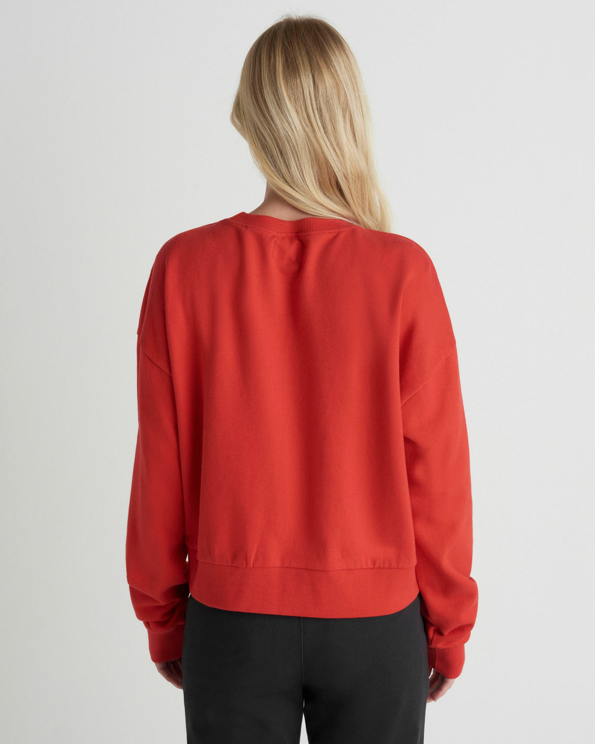 Leisure Club Boxy Crew Sweatshirt in Float Red