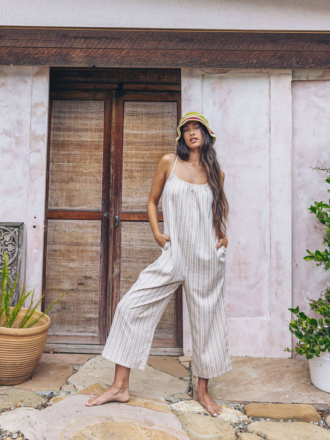 New Heights Jumpsuit in Tan